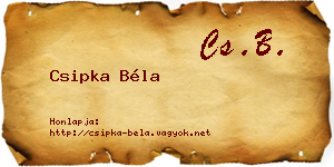 Csipka Béla névjegykártya